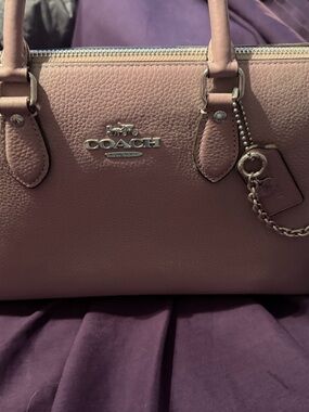 COACH Pebbled Leather Satchel in Light Purple. NWOT